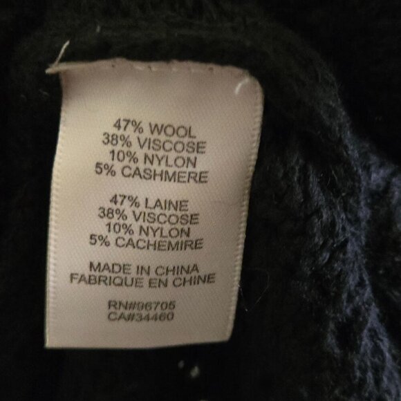 Rebecca Taylor Black Wool Fringe Open Knit Open Front Cardigan Sweater Size XS - Picture 7 of 7